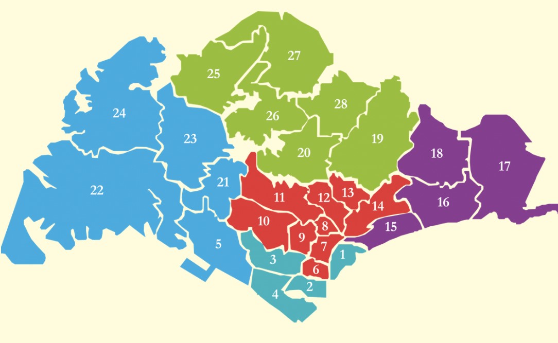 Singapore district map